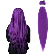 Purple Hair Extensions for Braiding, Purple Braiding Hair, Pre Stretched Braiding Hair, 26 Inch Colo