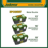 JADEVER ชุดกล่องเครื่องมือช่างตัวล็อคพลาสติก 3 ชิ้น/ชุด #JDTB4103