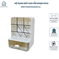 Tủ Kệ Đựng Bút 4 Tầng 8 Ngăn, Kệ Bút Văn Phòng Phẩm Cao Cấp Nhựa Trong Suốt - HÀNG CHÍNH HÃNG MINIIN