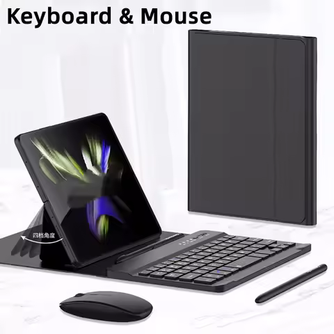 Wireless Keyboard and Mouse Case For Honor Magic V5 5G Magnetic Folding Flip Leather Keyboard Cover 