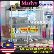 Stainless Steel Sink Kitchen Dish Rack Rak Pinggan Mangkuk 60cm to 90cm Drainers