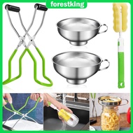 4Pcs Canning Funnel Stainless Steel Canning Jar Lifter with Grip Handle for Wide Jars Regular Jars S