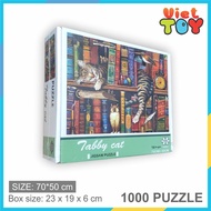 Tranh xếp hình cao cấp 1000 mảnh ghép (70x50cm) - Mèo Mướp