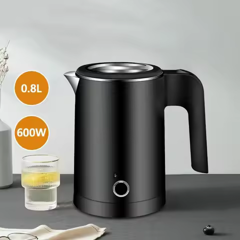 Travel Electric Kettle Tea Coffee 0.8L Stainless Steel Portable Water Boiler Pot For Hotel Family Tr