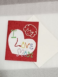 การ์ดอวยพรวันแม่ (ขนาด L) Handmade Mother's Day I Love Mom Mulberry Paper Card (Size L)