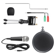【ZUO】-Recording Condenser Microphone Microphone for Computer Pc Karaoke Mic Holder for 3.5mm Plug