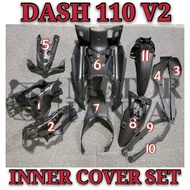 HONDA DASH 110 V2 DASH110 V2 Cover Inner Set KAVER HITAM CAVER Coverset cover meter centre rear fend