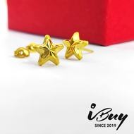 IBUY 916 Gold Big * Star Ear Stud Earring 22K (916)