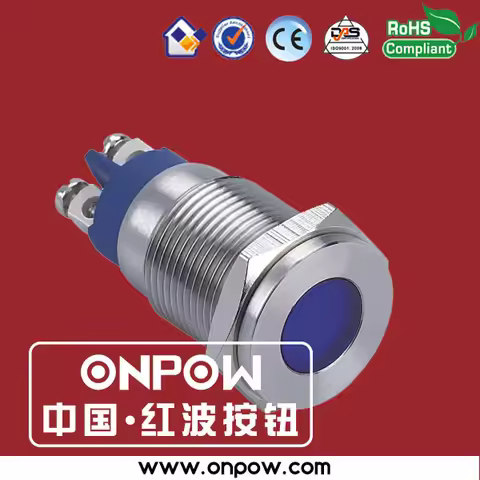 ONPOW 16mm anti-vandal flat head stainless steel indicator pilot lamp GQ16T-D/L/B/12V/S