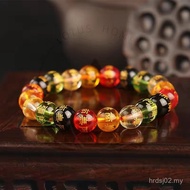 2025 New Style Artificial Crystal Bracelet Men's Transfer Lucky Glass Bracelet Women's Multicolored 