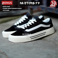 SEPATU TERLARIS VANS23 FULL BLACK HITAM POLOS WHITE PUTIH OLD SCOLL ERA SK8 PREMIUM BNIB ICC IFC DT