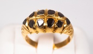 SUPER FLASH SALE : แหวนทอง(90) ประดับเพชรซีก งานไทยโบราณ