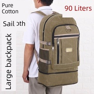 travel bag mixi backpack Beg pendakian gunung luar Outdoor Canvas Mountaineering Bag Men 90L Super L
