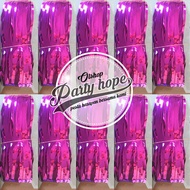 Dark pink foil curtain / pink backdrop / foil fringe curtain / background / tassel curtain
