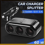 CHOGUS Car Charger 3 Lighter Ports 12V 5A 60W - BM-001 and