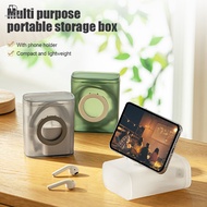 Transparent Multipurpose Portable Earphone Data Charger Cable Storage Box - Rose'3C