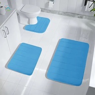 3-Piece Soft Thick Bath Mats Set Comfortable Non Slip Floor Mats Bathroom Supplies