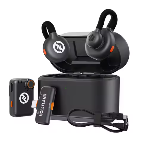 Hollyland Lark M2S for iPhone Lightning Wireless Microphone for Camera Android Type-c Phone PC Noise