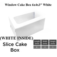 Window Cake Box 6x4x3" White Extra Thick Folding Box with Window Kotak Kuih Talam / Lapis / Kotak Ke