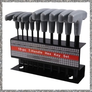 10PCS Imperial Hex Key T-Handle Set 3/32"-3/8" T-Handle Allen Wrench Set with Storage Rack for Autom