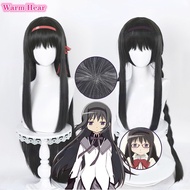 Misscoo Anime Puella Magi Madoka Magica Akemi Homura Cosplay Wig Long Dark Gray Wig Heat Resistant Hair