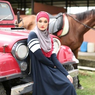 Sporty Cotton Abaya (Navy Blue)