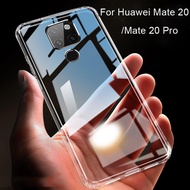【Lazashow】For Huawei Mate 20 /Mate 20  Pro Transparent CornerDrop Prevention Glass Backcover Case