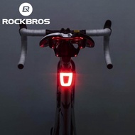 ROCKBROS จักรยานและหมวกกันน็อกไฟท้ายกันน้ำ USB ชาร์จคำเตือนในการขับขี่การขี่จักรยานเพื่อความปลอดภัยไฟท้าย