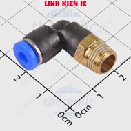 [5 Pieces]- PL4-01 Curved Pneumatic Connector L Pipe 4mm External Thread 9.7mm, 1/8inch Linhkien IC
