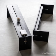 Silent Style Solid Wood Bench Bench Dining Chair Household Simple Log Bow Carbonized Black Bench Ben