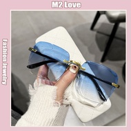 Korean Style Anti-UV Sunglasses Rimless Square Sunglasses Versatile Multi-Color Glasses Unisex 墨镜