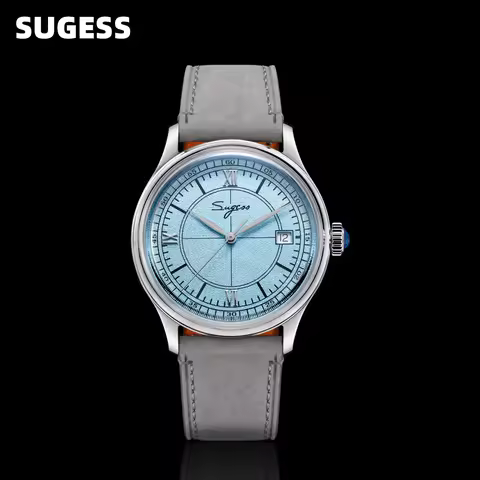 Sugess Watch Men 38mm Minimalism Automation Mechanical Wristwatches for Tianjin Movement Dome Sapphi