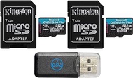 Everything But Stromboli Kingston Canvas Go Plus Micro SD Card 512GB Drone Memory Card 2 Pack Works with DJI Avata, Mini 3 Pro (SDCG3/512GB) Bundle with 1 Card Reader