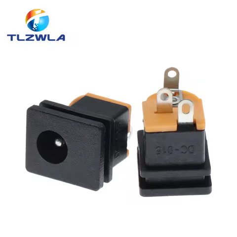 10PCS DC Power Socket DC-015 Jack 5.5X2.5MM Square Panel Mounting 5.5X2.1MM 5.5*2.1 mm DC Socket Con