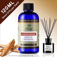 Biolife Sandalwood Essential Oil Aromatherapy Reed Diffuser Refill, Long Lasting Scent (120ml Reed-D