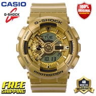 Original G-Shock GA110 Men Women Sport Watch Japan Quartz Movement 200M Water Resistant Shockproof and Waterproof World Time LED Auto Light Gshock Man Boy Girl Sports Wrist Watches with 4 Years Official Warranty GA-110GD-9ADR (Ready Stock Free Shipping)