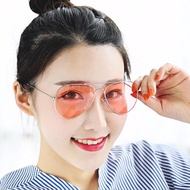 【Vogue Glasses】Classic Fashion Candy Color Sunglasses All-match Women Men Aviator Glasses Metal Fram