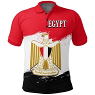Egypt Flag Map 3D Printed Polo Shirts For Men Clothing Egyptian EG Boys Short Sleeve Fashion Coat Of