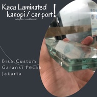 kaca laminated 10 mm kanopi Jakarta polos 55 pvb clear kaca car port