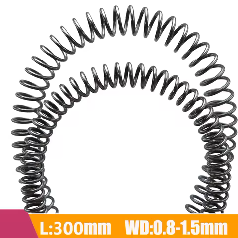 2pcs Steel Long Compression Spring Cylidrical Coil Length 300mm WD 0.8/1.0/1.2/1.5mm Release Return 