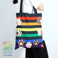 Taipei Ximen [PAR.T] Rainbow Indicator-Cat Paw Canvas Bag Cat Gift Personal Use Tote Shopping Series