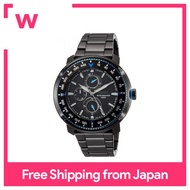 [นาฬิกาข้อมือ Seiko] นาฬิกาสายแข็งขอบหน้าปัดหมุนได้พร้อมตัวบอกทิศทางที่เรียบง่าย AGAT417ผู้ชายสีดำ