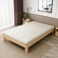1.81.2 Tatami Modern Simple Rental Room Solid Wood Bed Bed Frame 11.5m Large Bed Single Double Bed Q