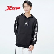 XTEP Sweater Men's Hoodies Sports Casual Hooded Pullover Loose Fashion Embroidery Warm Top 879329930239