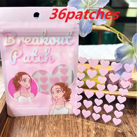 36Pcs Colorful PE Heart Shaped Acne Sticker Invisible Acne Cover Removal Pimple Patch Face Spot Cove