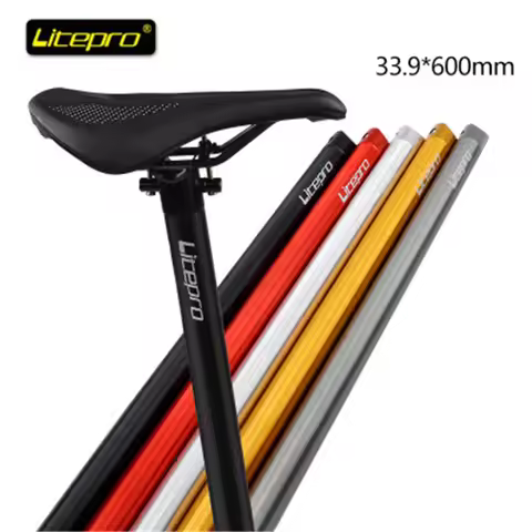 litepro 33.9*600mm folding bike seatpost 5 colors aluminum alloy bicycle seat post for 412