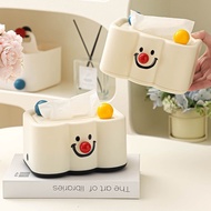 Cream Style Tissue Box Tissue Box Tissue Box Dining Paper Tissue Storage Living Room Bedroom Tissue Box Cute Household Storage Box with Spring Tissue Box