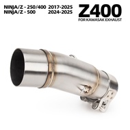 For Kawasaki Ninja250 Ninja400 Ninja500 Z250 Z400 Z500 2017-2025 Motorcycle Exhaust Modify 51MM Adap
