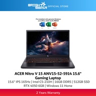 ACER Nitro V 15 ANV15-52-5914 Gaming Laptop - 15.6"/C5-210H/16GB DDR5/512GB SSD/RTX4050 6GB/Win11 Ho