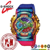 (READY STOCK) Official Marco Warranty CASIO G-SHOCK GM-110RB-2A Analog Digital Rainbow Color Strap W